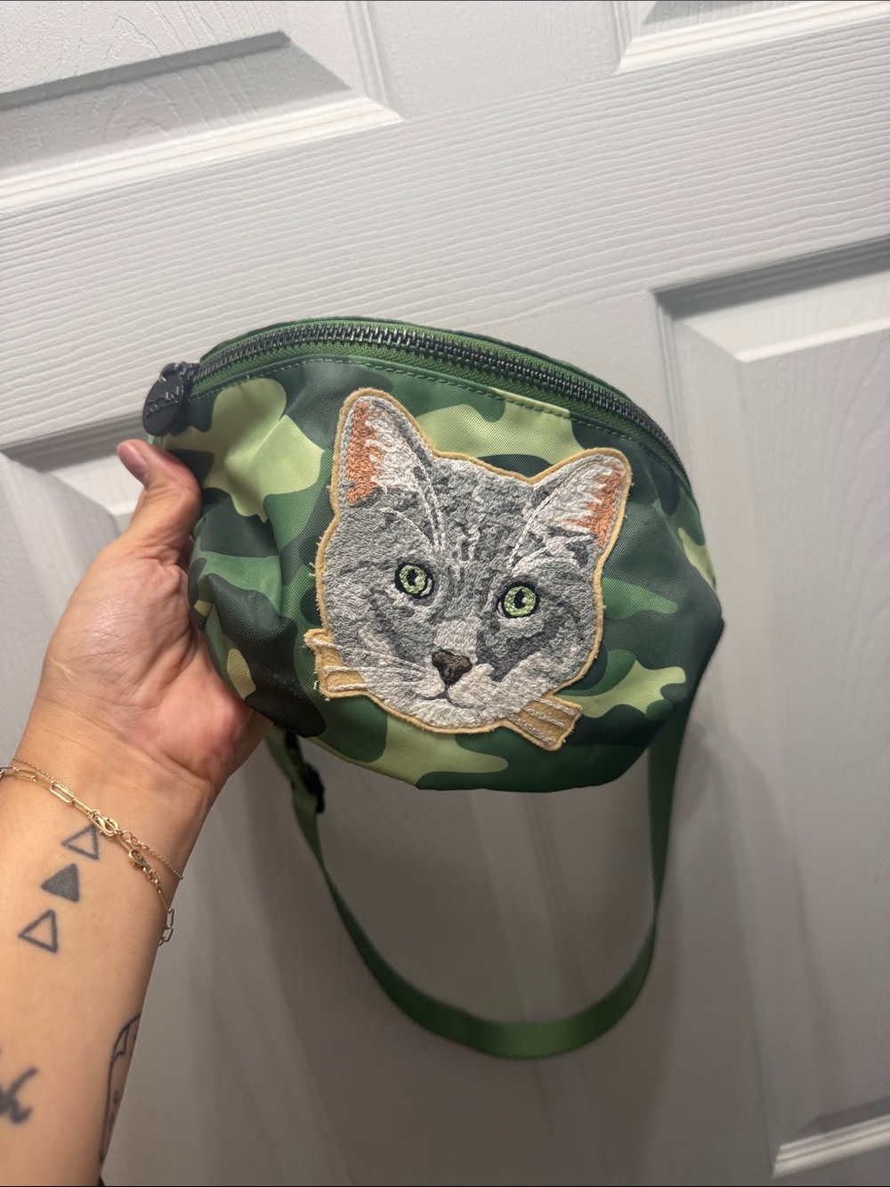 Stoney Clover Lane Camo Fanny Pack with Cat Embroidery